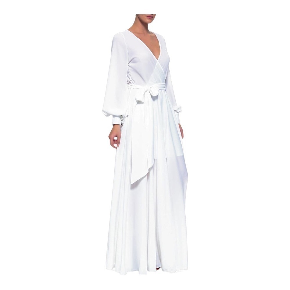 Meghan La Lilypad Wrap Maxi Dress White
